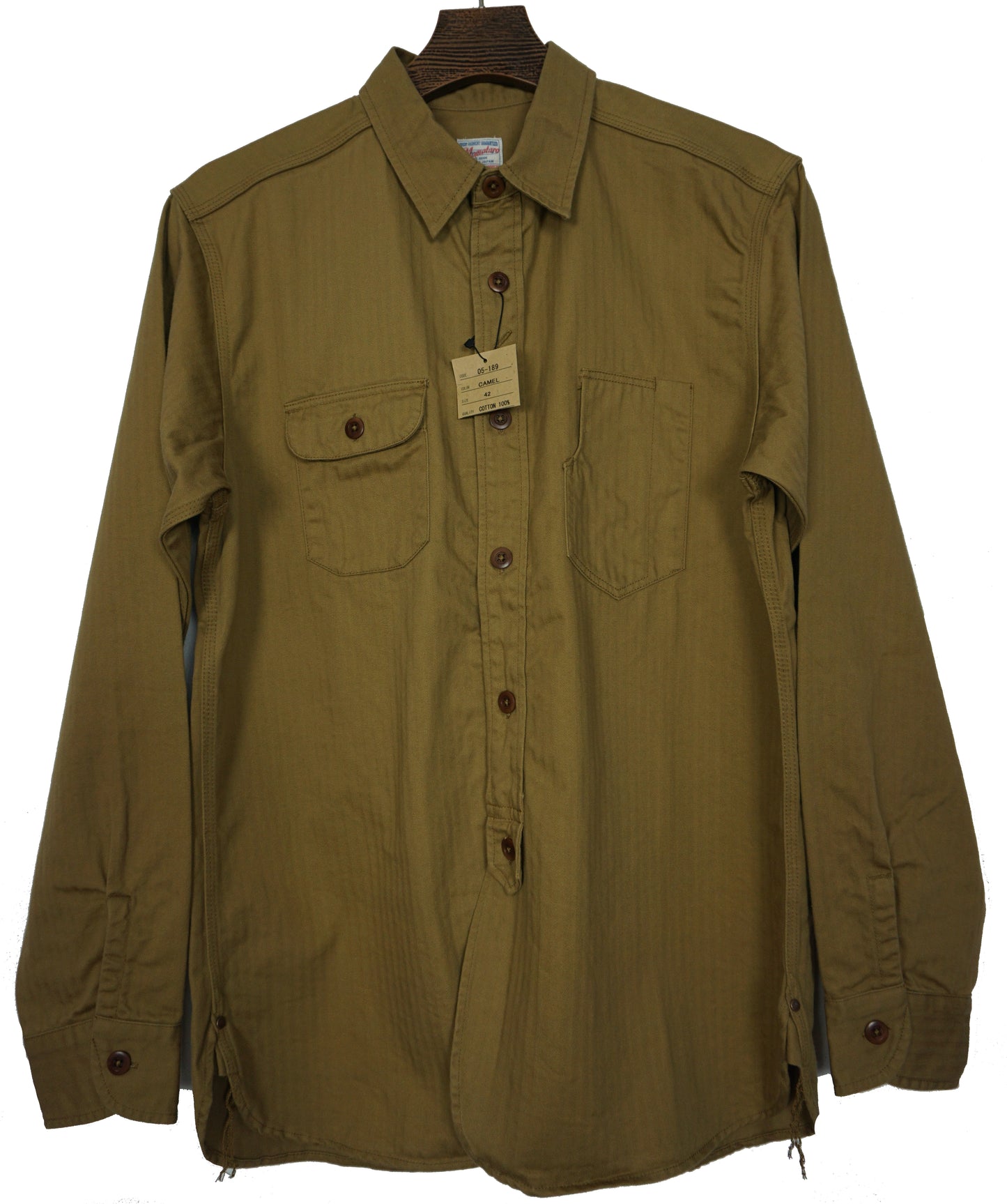 MOMOTARO Herringbone Shirt - Camel