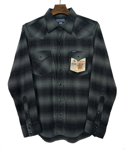 Iron Heart denim, IHSH-195-GRY, UHF shirt, Japanese selvedge jeans, raw heavyweight, made in Japan, Aitora Spain.