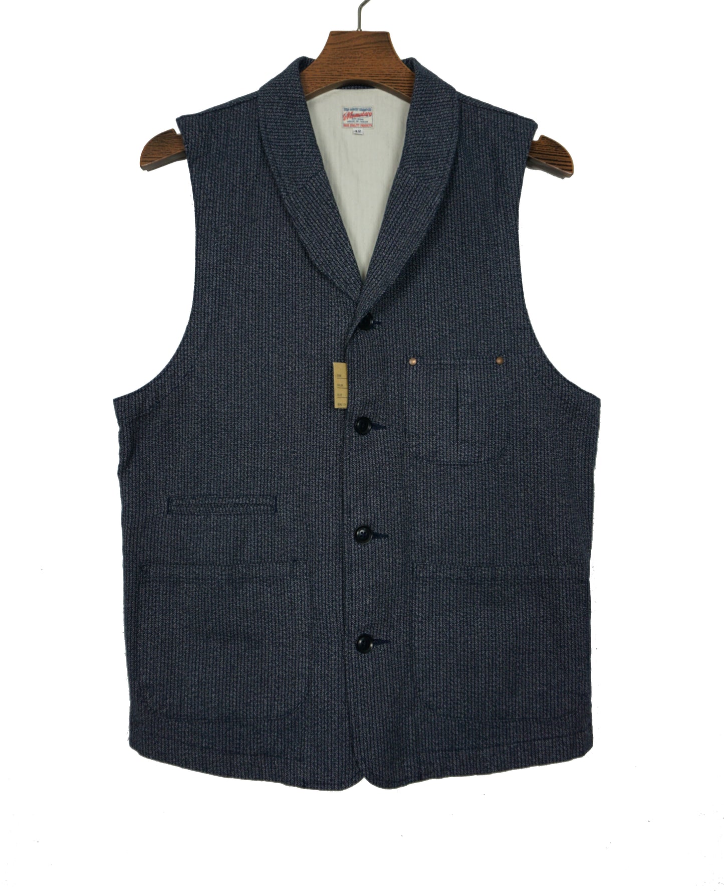 MOMOTARO Covert Twill Vest Navy 04-034