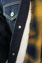 Load image into Gallery viewer, 17oz Natural Selvedge Denim Fleece Lined Modified Type III - Indigo