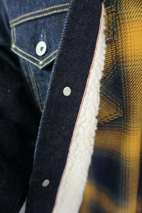 17oz Natural Selvedge Denim Fleece Lined Modified Type III - Indigo