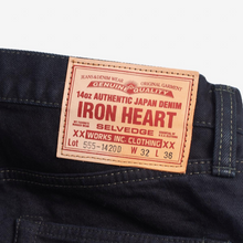 Load image into Gallery viewer, 14oz 555s Selvedge Denim Super Slim Jeans - Indigo Overdyed Black