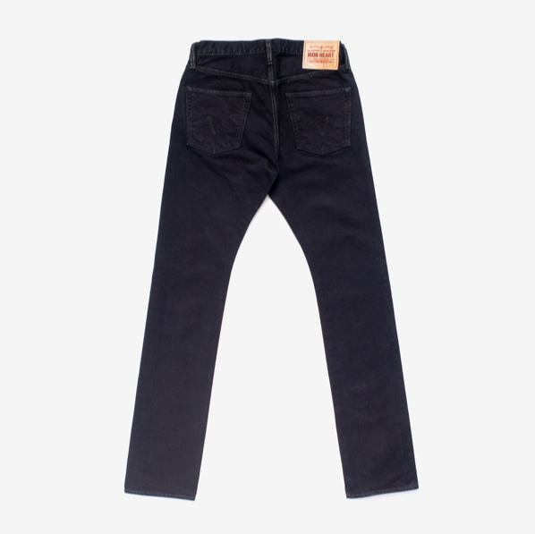 14oz 555s Selvedge Denim Super Slim Jeans - Indigo Overdyed Black
