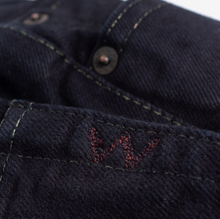 Load image into Gallery viewer, 14oz 555s Selvedge Denim Super Slim Jeans - Indigo Overdyed Black