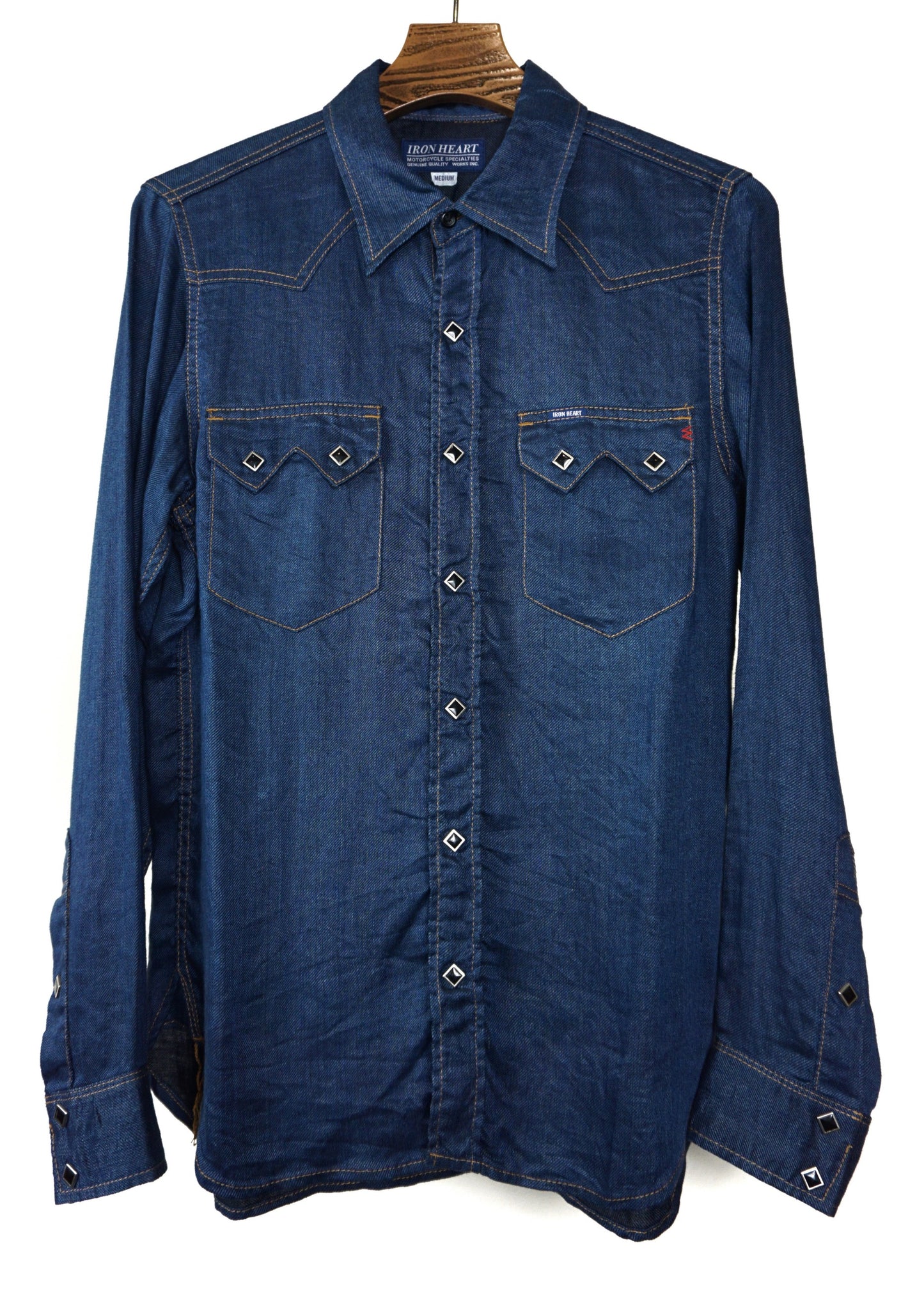 Iron Heart 6,5oz Leinenhemd „Denim“ Sawtooth Indigo