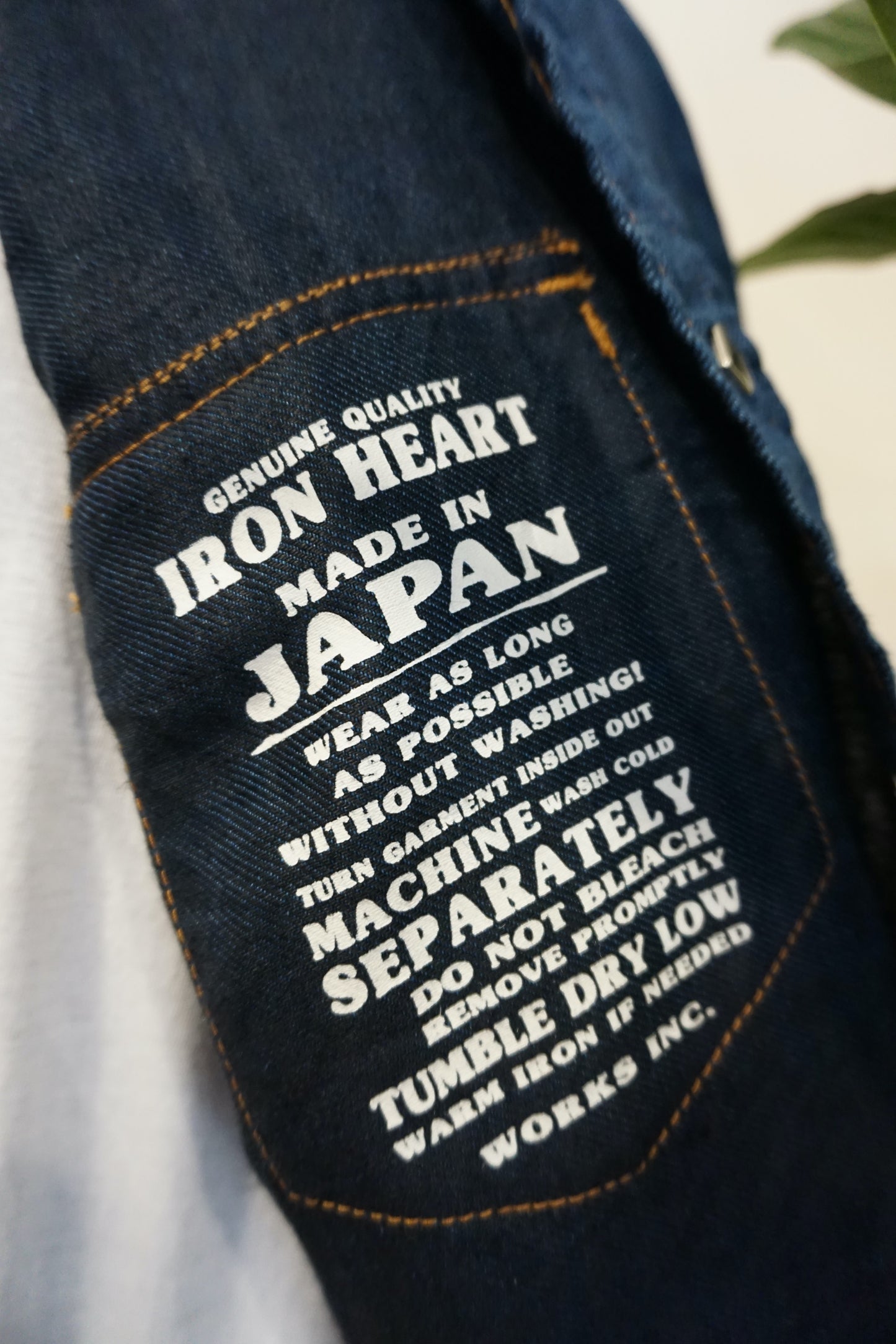 Iron Heart 6,5oz Leinenhemd „Denim“ Sawtooth Indigo