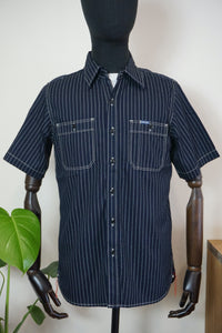 Iron Heart 6oz Wabash Short Sleeved Work Shirt - Indigo