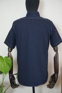 Iron Heart 6oz Wabash Short Sleeved Work Shirt - Indigo