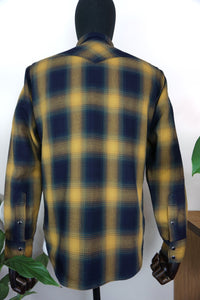 9oz Selvedge Ombré Check Western Shirt - Yellow