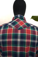 Load image into Gallery viewer, Ultra Heavy Flannel Crazy Check Western Shirt - Navy