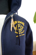 Load image into Gallery viewer, Printed 14oz Ultra Heavyweight Loopwheel Cotton Zippered Hoodie - NAVY