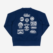 Load image into Gallery viewer, Printed 14oz Ultra Heavyweight Loopwheel Cotton Crew Neck Sweat - Navy