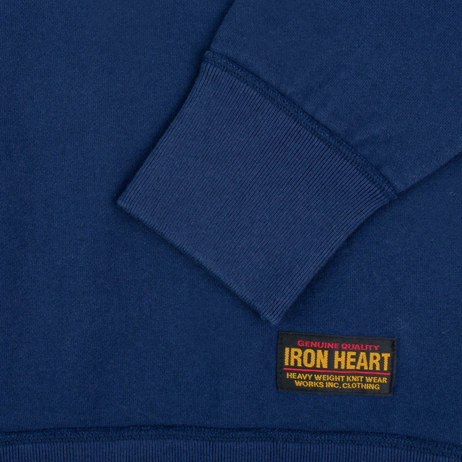 Sudadera estampada de 14 oz de algodón de alta densidad con cuello redondo y tejido de bucle - Azul marino