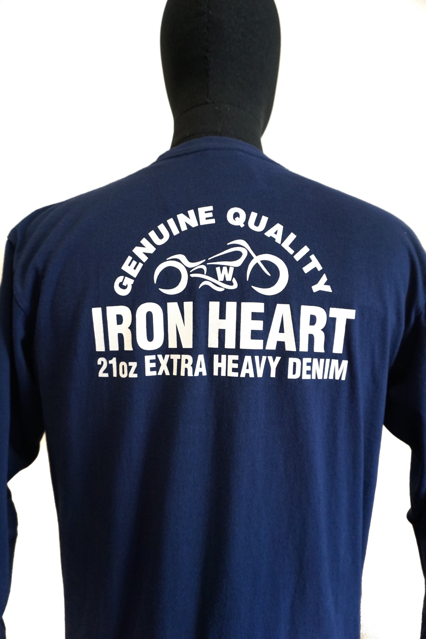 IHTL-2302 Printed Loopwheel Crew Neck Long Sleeved T-Shirt - Navy 7.5oz