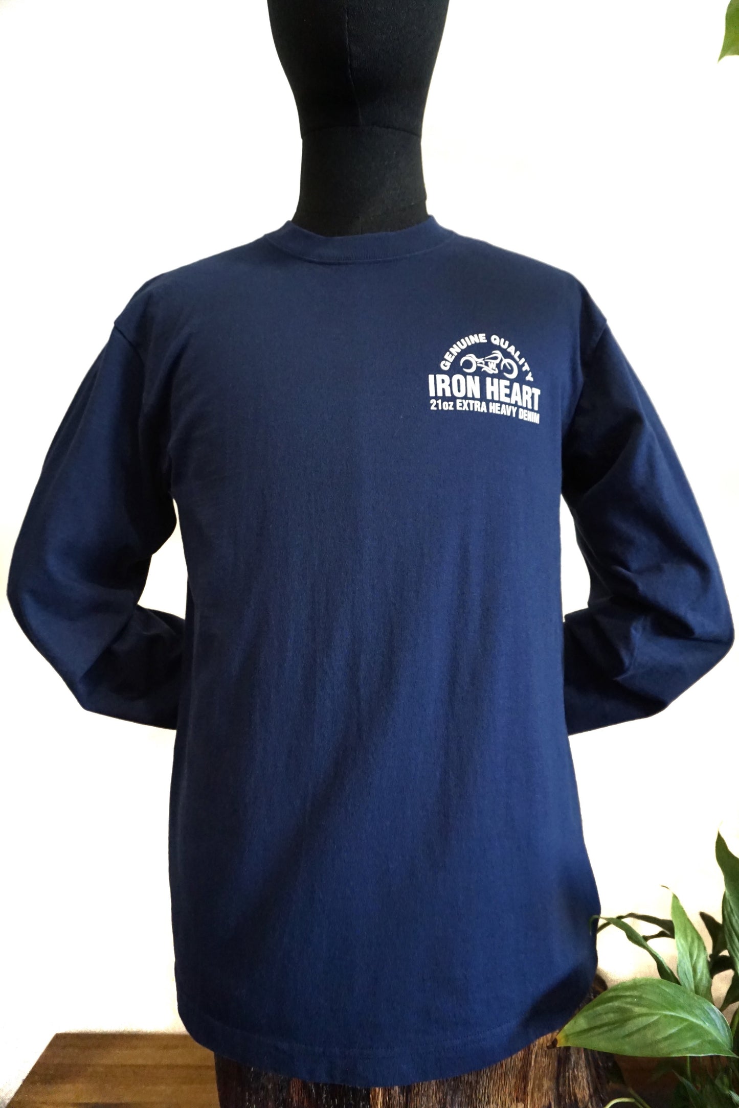 IHTL-2302 Printed Loopwheel Crew Neck Long Sleeved T-Shirt - Navy 7.5oz