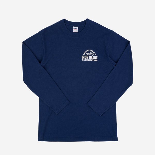 IHTL-2302 Printed Loopwheel Crew Neck Long Sleeved T-Shirt - Navy 7.5oz