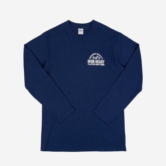 IHTL-2302 Printed Loopwheel Crew Neck Long Sleeved T-Shirt - Navy 7.5oz