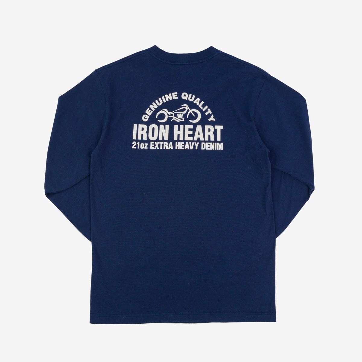 IHTL-2302 Printed Loopwheel Crew Neck Long Sleeved T-Shirt - Navy 7.5oz