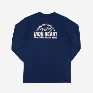 IHTL-2302, 7.5oz Printed Loopwheel Crew Neck Long Sleeved T-Shirt - Navy