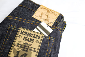 Momotaro Jeans, Japanese selvedge Denim, 14oz, Lot 0405-32, made in Okayama Japan raw denim, Aitora Spain.
