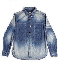 Load image into Gallery viewer, MOMOTARO 8oz Washed Selvedge Jail Pocket Shirt