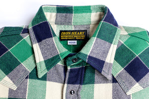 Iron Heart denim, IHSH-203-GRN, UHF shirt, Japanese selvedge jeans, raw heavyweight, made in Japan, Aitora Spain.  