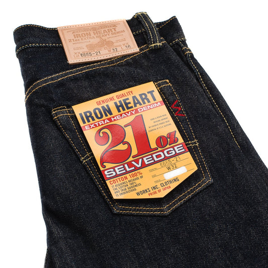 Iron Heart IH-666S-21 21oz Japanese selvedge denim jeans indigo slim straight fit