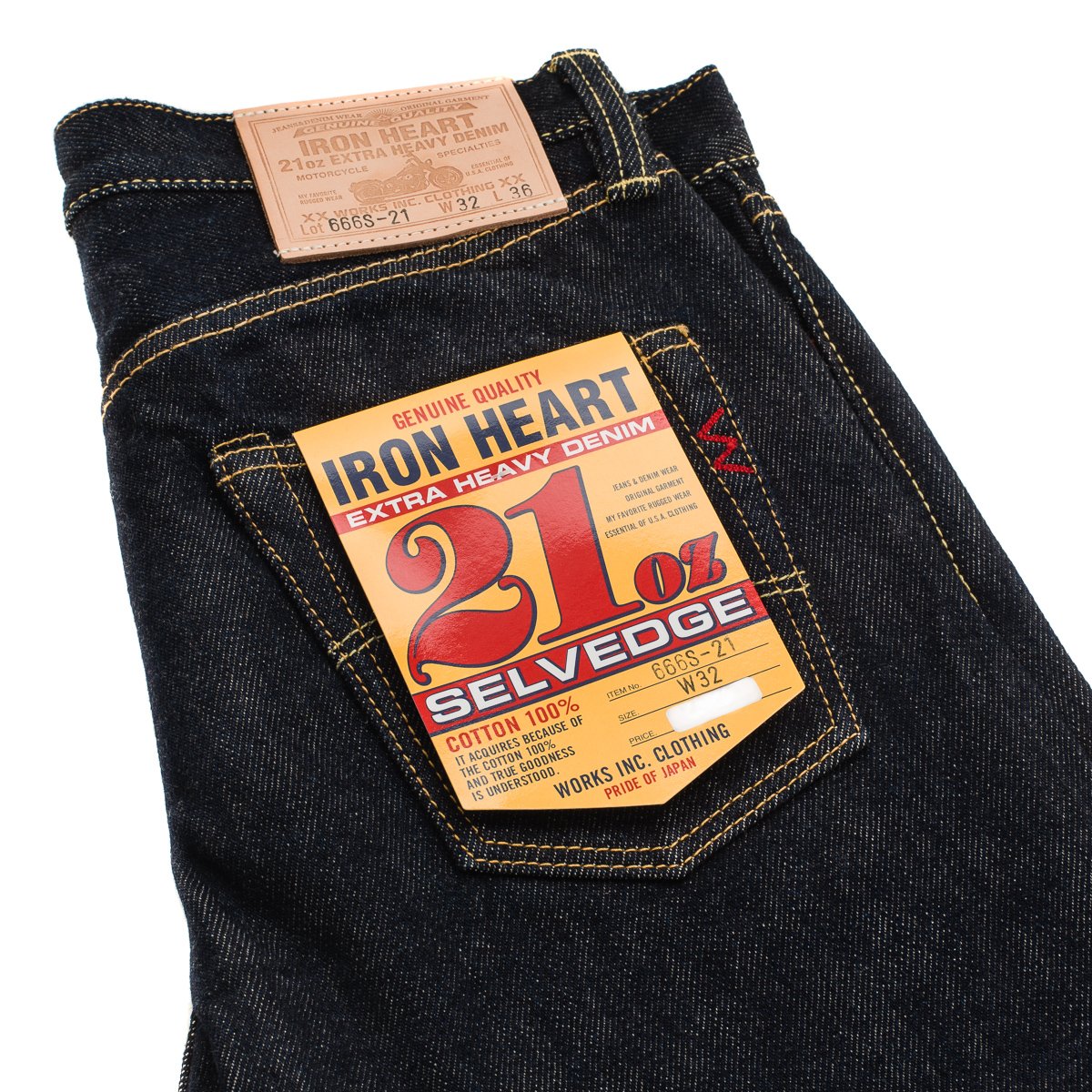 Iron Heart 21oz Selvedge Denim Slim Straight Cut Jeans - Indigo-IH