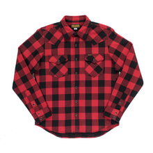 Load image into Gallery viewer, Iron Heart denim, IHSH-232-RED, UHF shirt, Japanese selvedge jeans, raw heavyweight, made in Japan, Aitora Spain.  Edit alt text