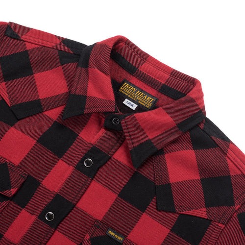 Iron Heart denim, IHSH-232-RED, UHF shirt, Japanese selvedge jeans, raw heavyweight, made in Japan, Aitora Spain.  Edit alt text