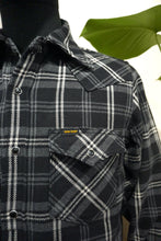 Load image into Gallery viewer, Ultra Heavy Flannel Herringbone Check Western Shirt - Black